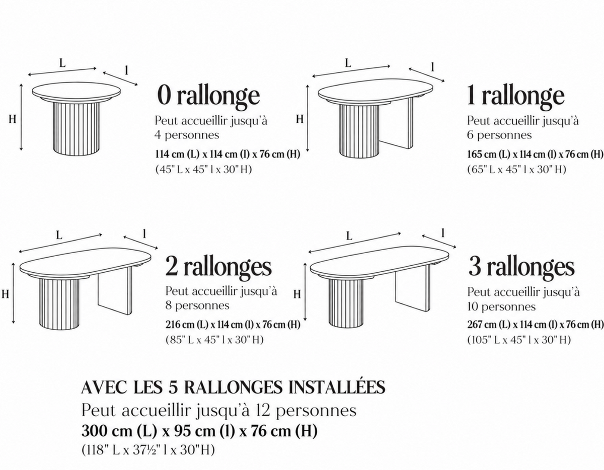 Table à Manger Ovale Extensible Livia – 114 à 300 cm – Bois Clair