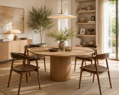 Chaise Design Alba – Noyer Massif, Dossier Enveloppant et Accoudoirs