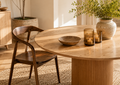 Chaise Design Alba – Noyer Massif, Dossier Enveloppant et Accoudoirs