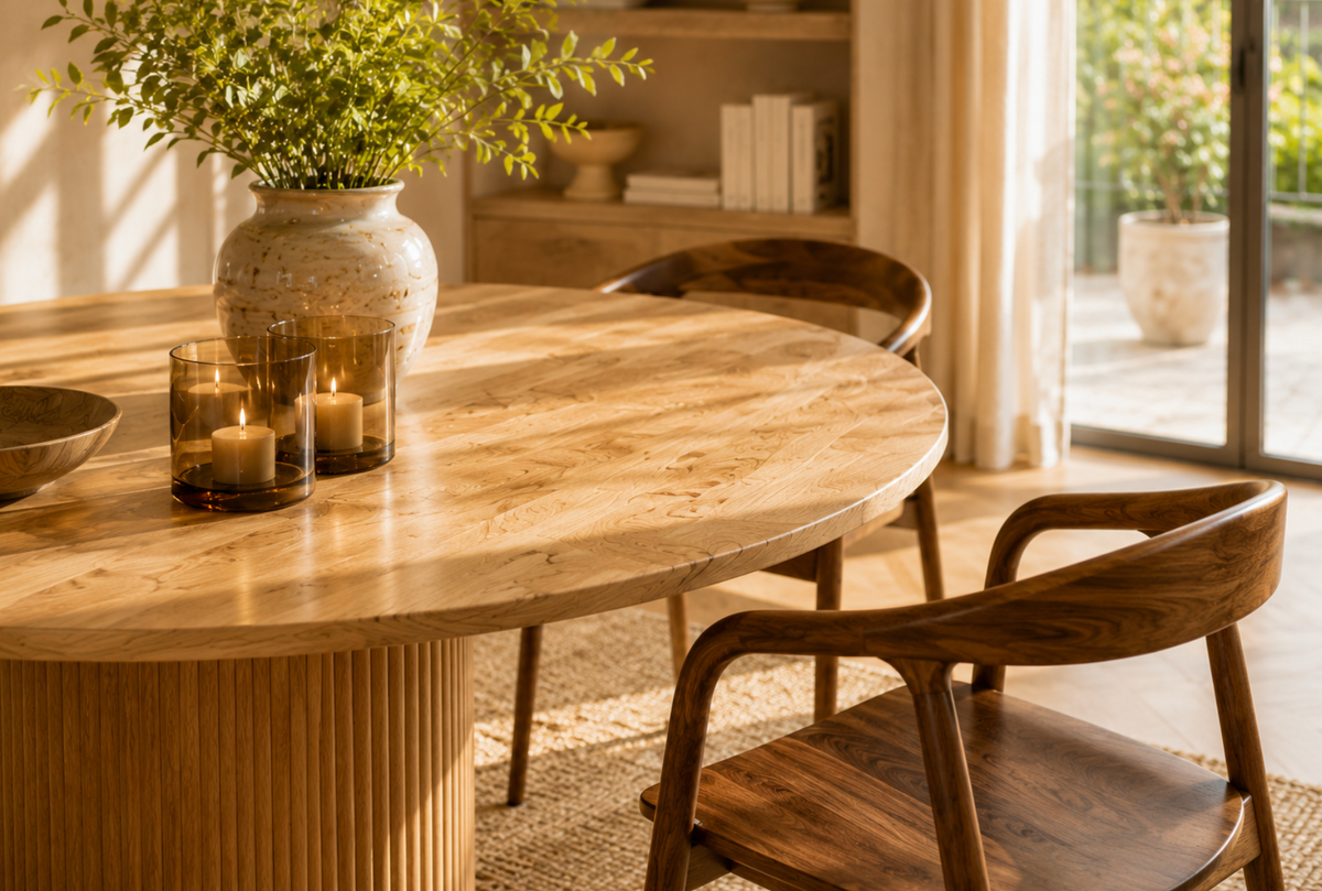 Chaise Design Alba – Noyer Massif, Dossier Enveloppant et Accoudoirs