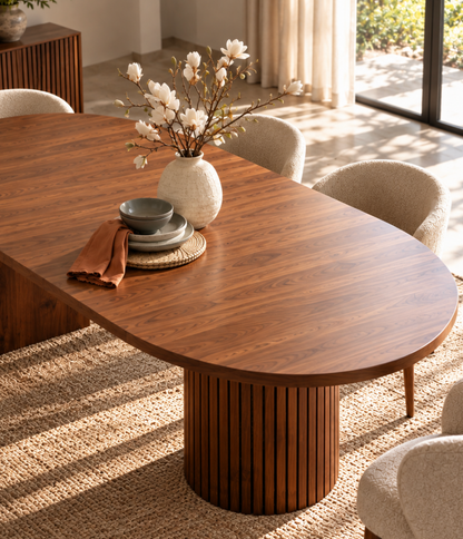 Table à Manger Ovale Extensible Victoria – 114 à 300 cm – Noyer