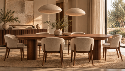 Table à Manger Ovale Extensible Victoria – 114 à 300 cm – Noyer