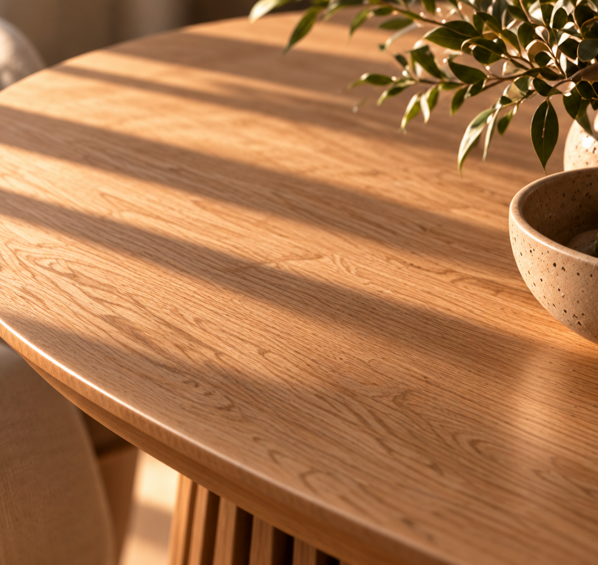 Table à Manger Ovale Extensible Diane – 120 à 200 cm – Bois Clair