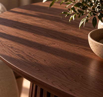 Table à Manger Ovale Extensible Agathe – 120 à 200 cm – Noyer