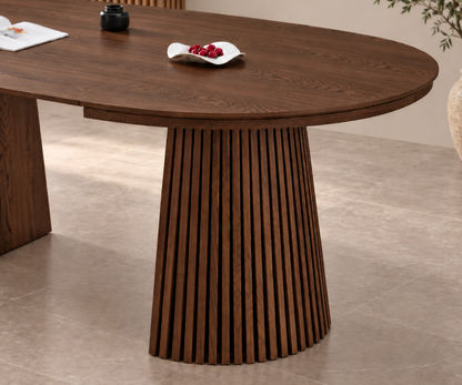 Table à Manger Ovale Extensible Agathe – 120 à 200 cm – Noyer