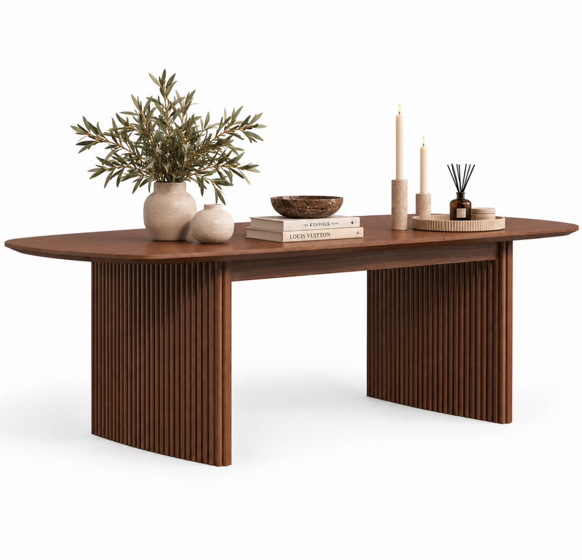 Table à Manger Rectangulaire Extensible Constance – 180 à 220 cm – Noyer