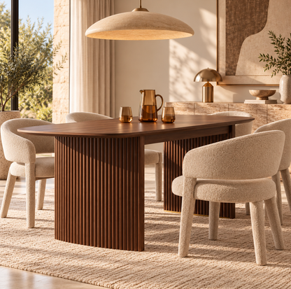 Table à Manger Rectangulaire Extensible Constance – 180 à 220 cm – Noyer