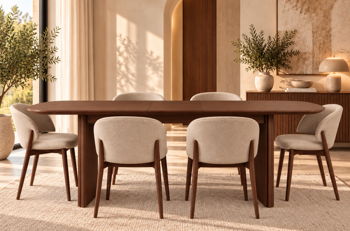 Table à Manger Rectangulaire Extensible Constance – 180 à 220 cm – Noyer