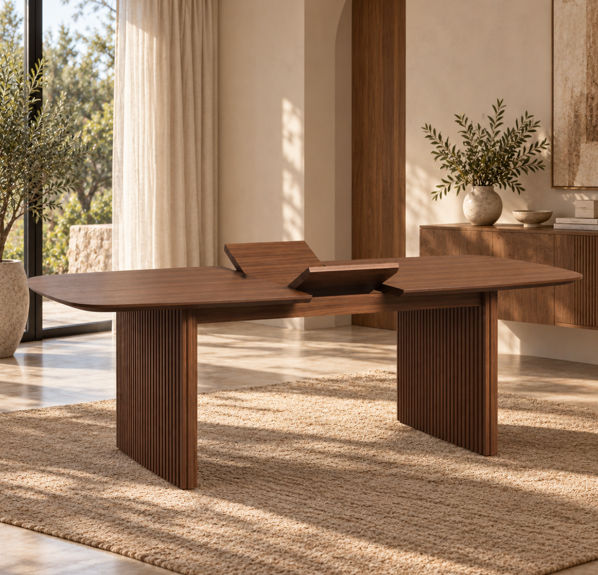 Table à Manger Rectangulaire Extensible Constance – 180 à 220 cm – Noyer