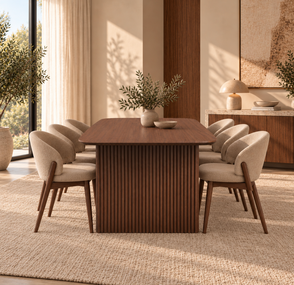 Table à Manger Rectangulaire Extensible Constance – 180 à 220 cm – Noyer