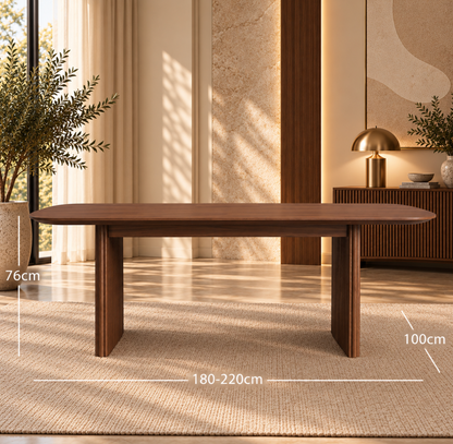 Table à Manger Rectangulaire Extensible Constance – 180 à 220 cm – Noyer