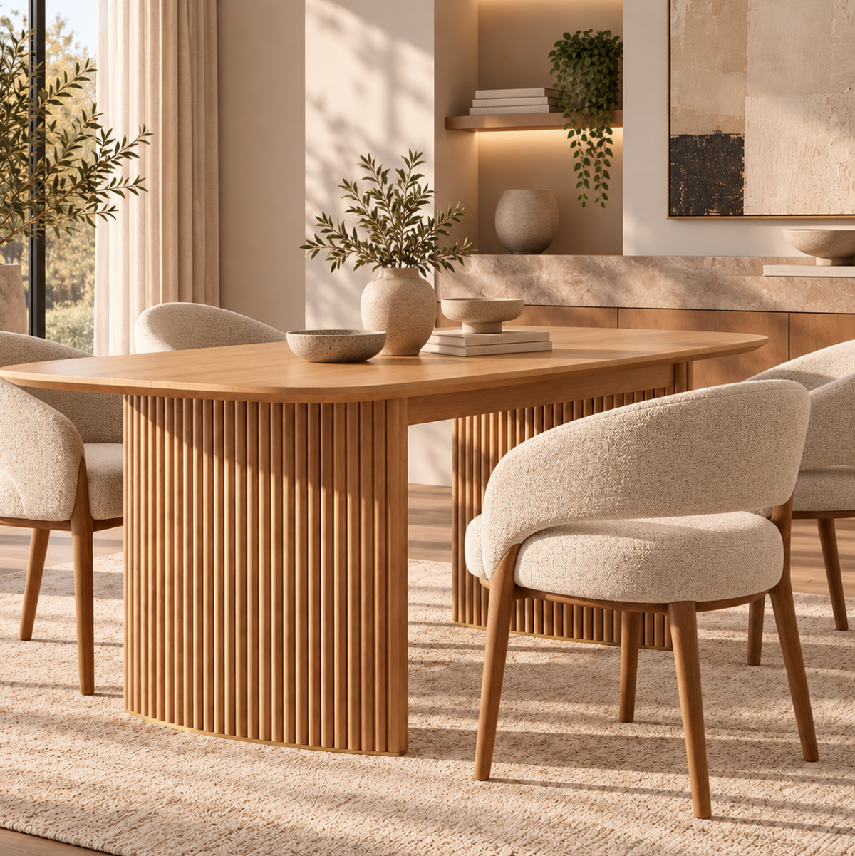 Table à Manger Rectangulaire Extensible Apolline – 180 à 220 cm – Bois Clair