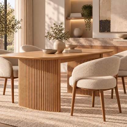 Table à Manger Rectangulaire Extensible Apolline – 180 à 220 cm – Bois Clair