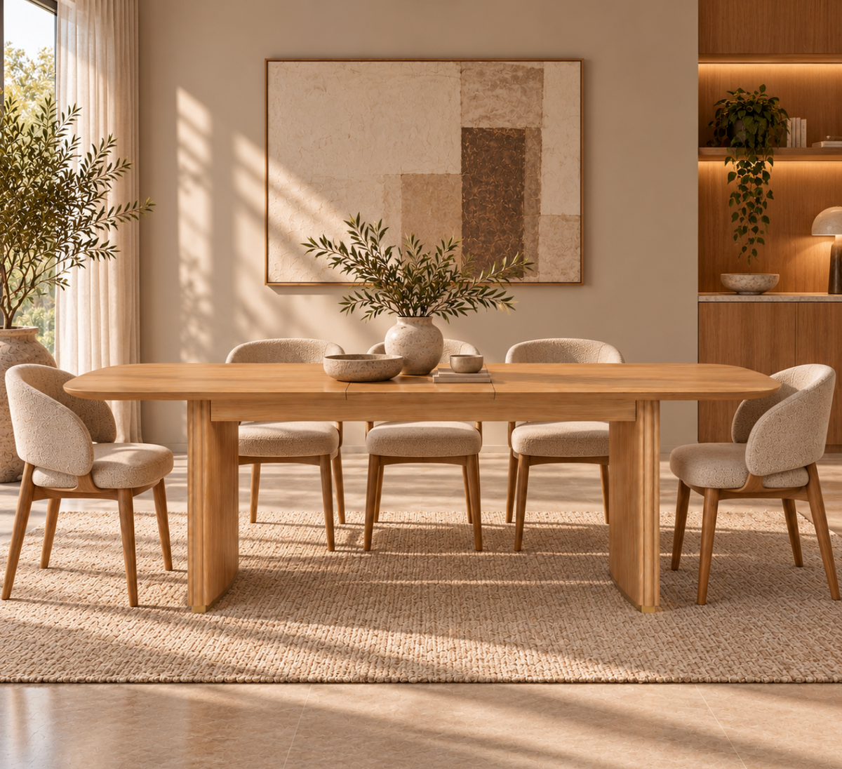 Table à Manger Rectangulaire Extensible Apolline – 180 à 220 cm – Bois Clair