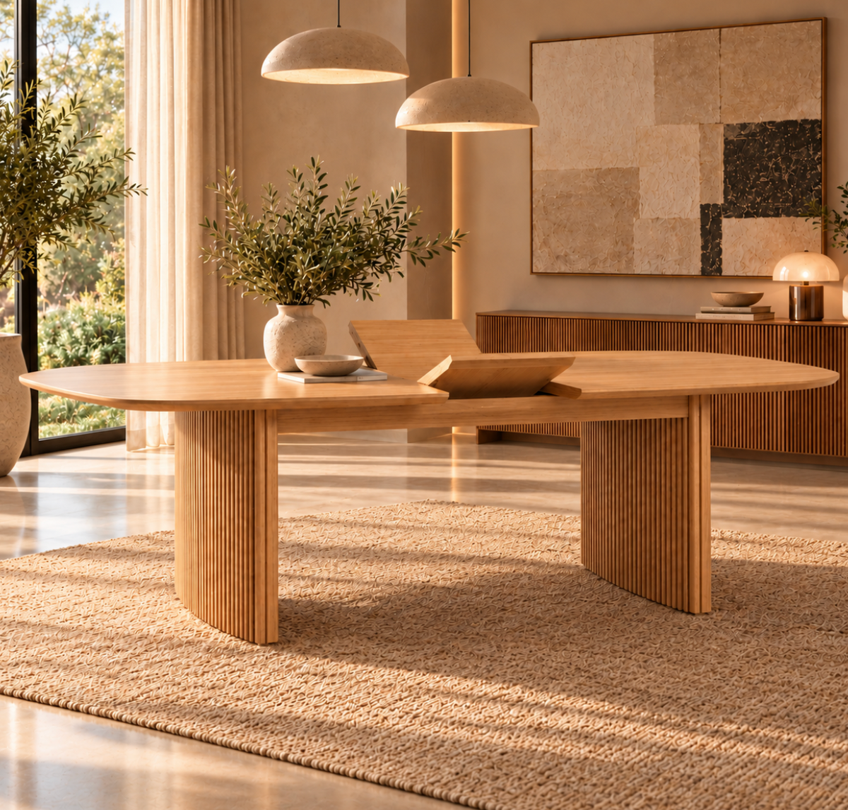 Table à Manger Rectangulaire Extensible Apolline – 180 à 220 cm – Bois Clair