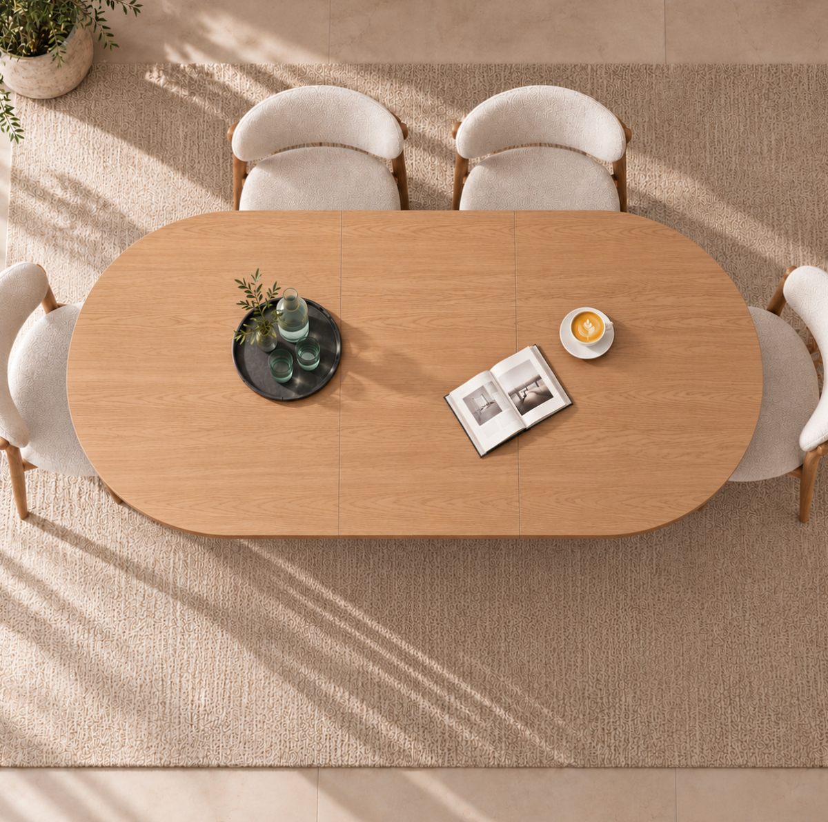 Table à Manger Ovale Extensible Amandine – 110 à 190 cm – Bois Clair