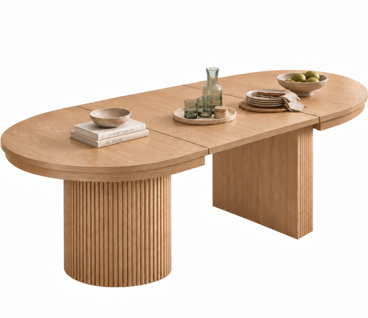 Table à Manger Ovale Extensible Amandine – 110 à 190 cm – Bois Clair