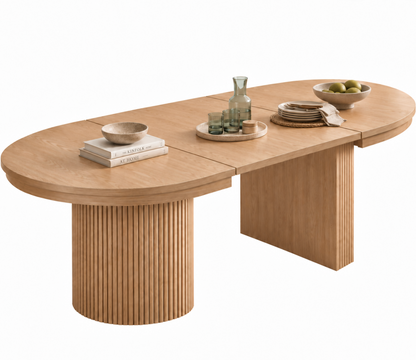 Table à Manger Ovale Extensible Amandine – 110 à 190 cm – Bois Clair