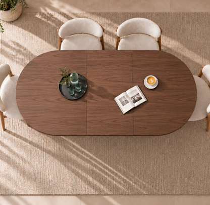 Table à Manger Ovale Extensible Solène – 110 à 190 cm – Bois Noyer